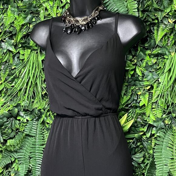 AS‎ U WISH Jumpsuit Women Small Black Pants Romper Sleeveless Flare Leg 2722 - Picture 5 of 5